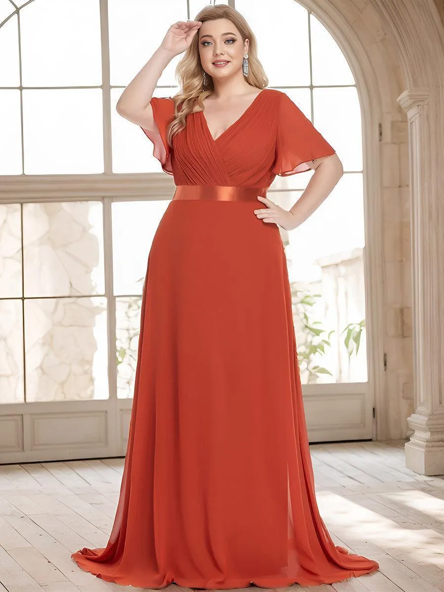 Robes de demoiselle d'honneur en mousseline taille haute élégantes et fluides