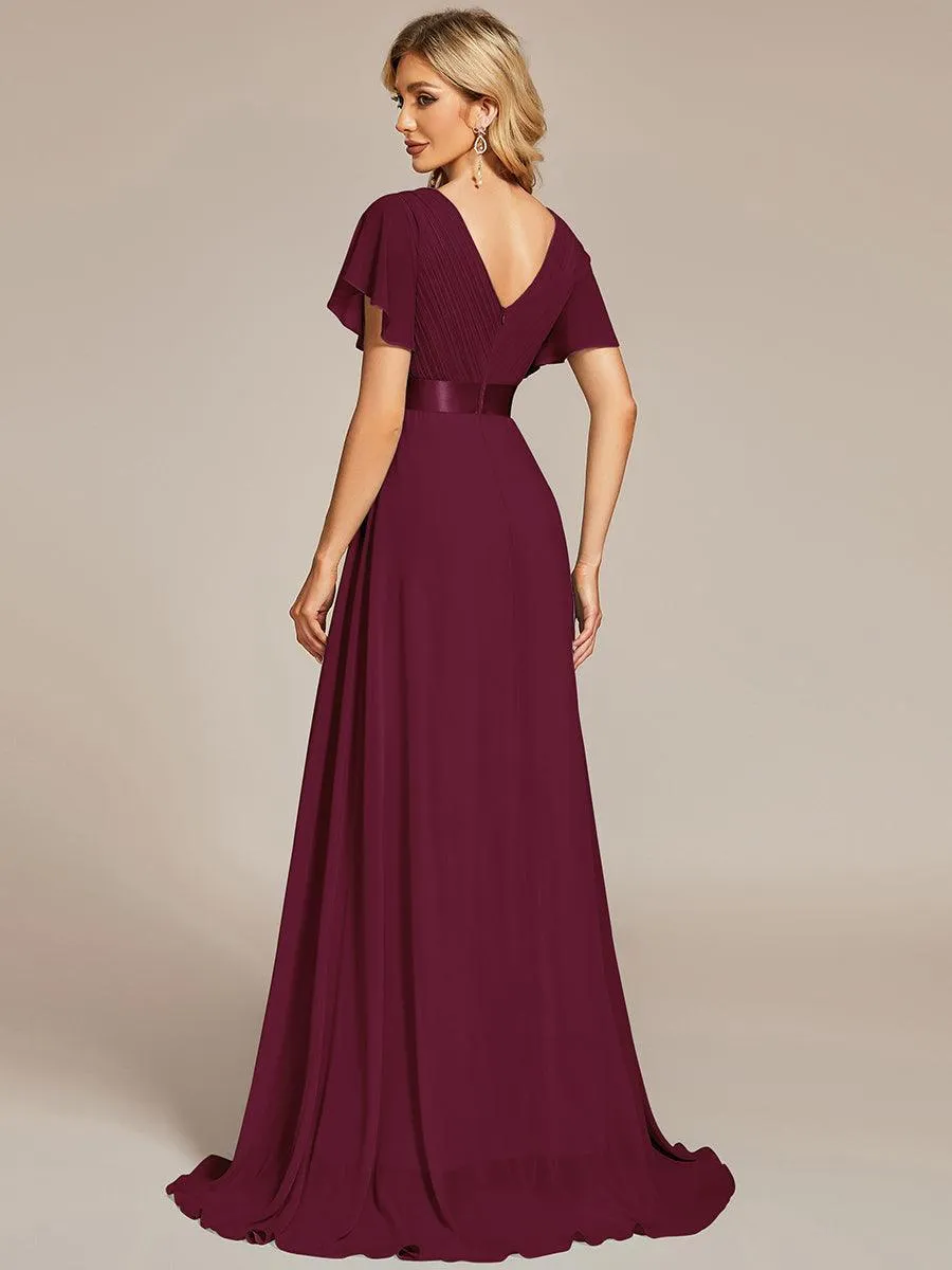 Robes de demoiselle d'honneur en mousseline taille haute élégantes et fluides