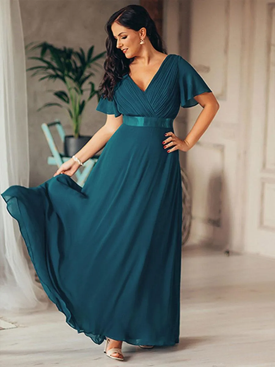 Robes de demoiselle d'honneur en mousseline taille haute élégantes et fluides