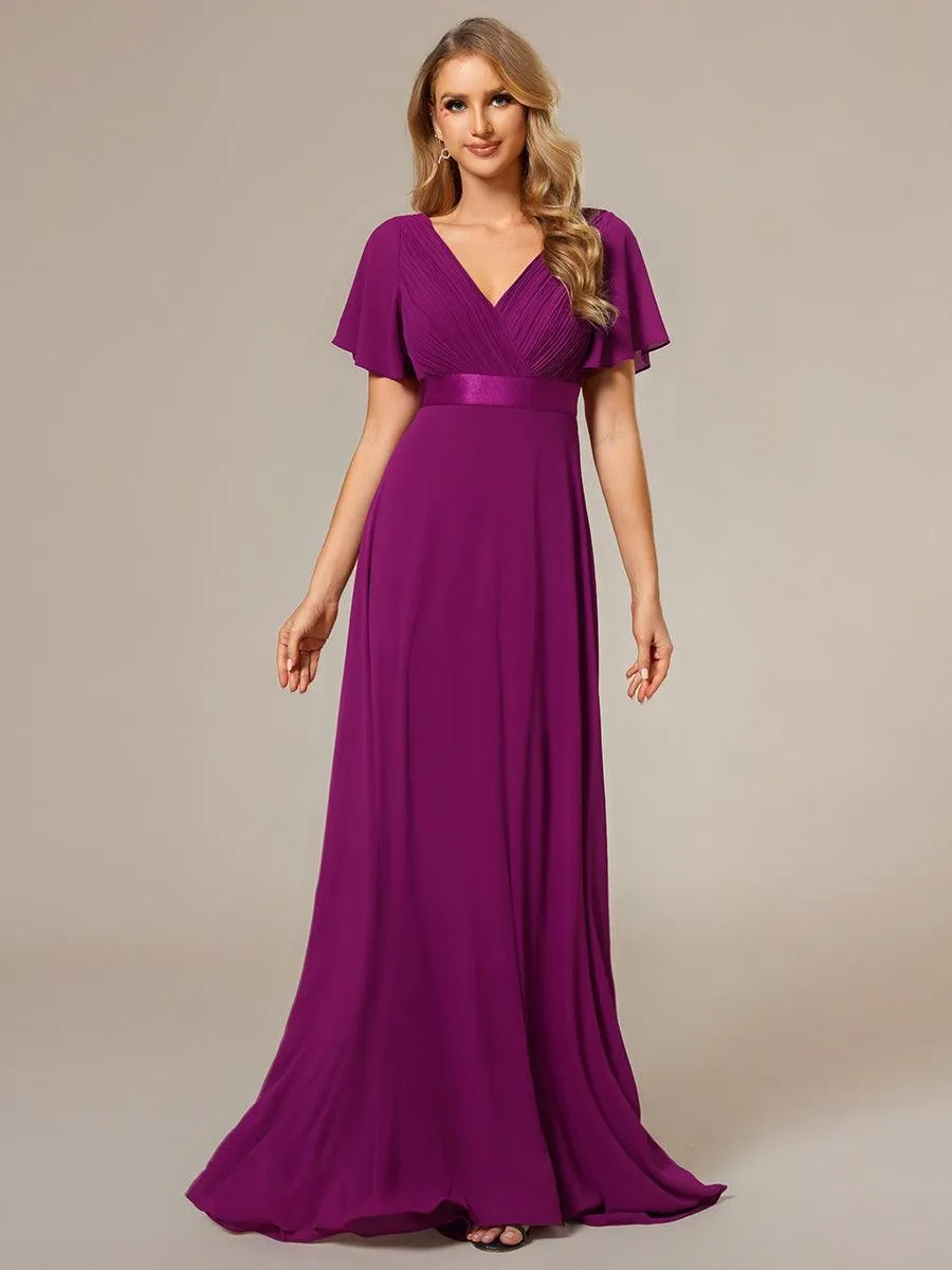 Robes de demoiselle d'honneur en mousseline taille haute élégantes et fluides