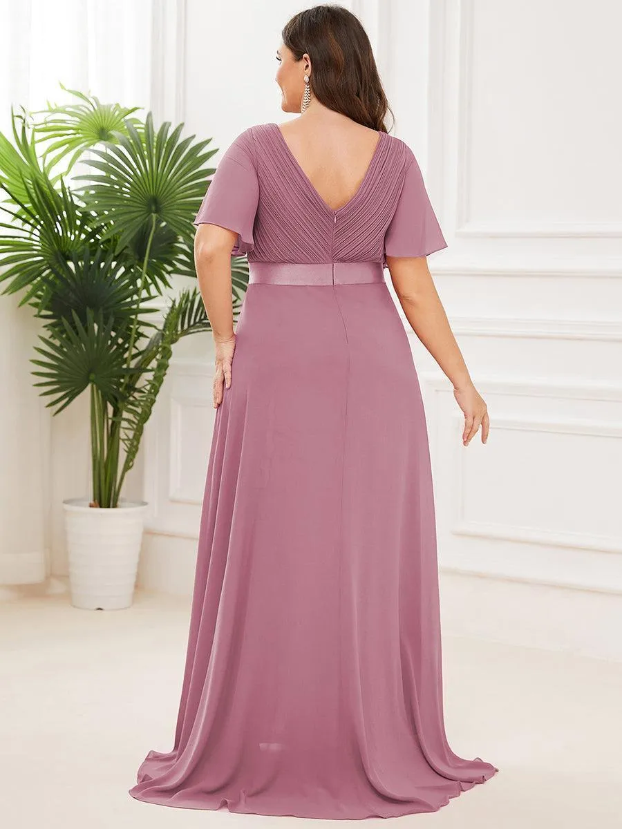 Robes de demoiselle d'honneur en mousseline taille haute élégantes et fluides
