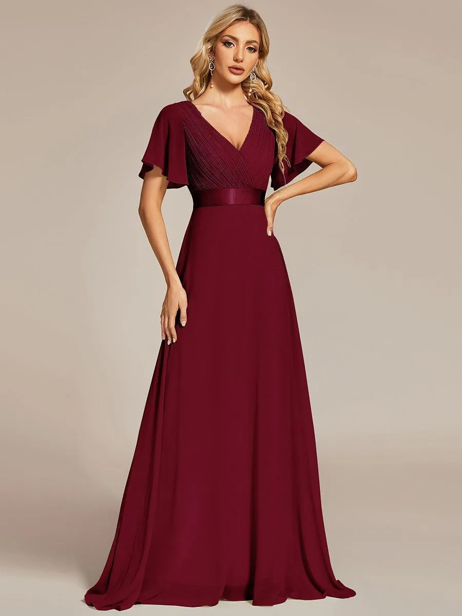 Robes de demoiselle d'honneur en mousseline taille haute élégantes et fluides
