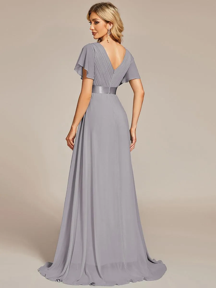 Robes de demoiselle d'honneur en mousseline taille haute élégantes et fluides