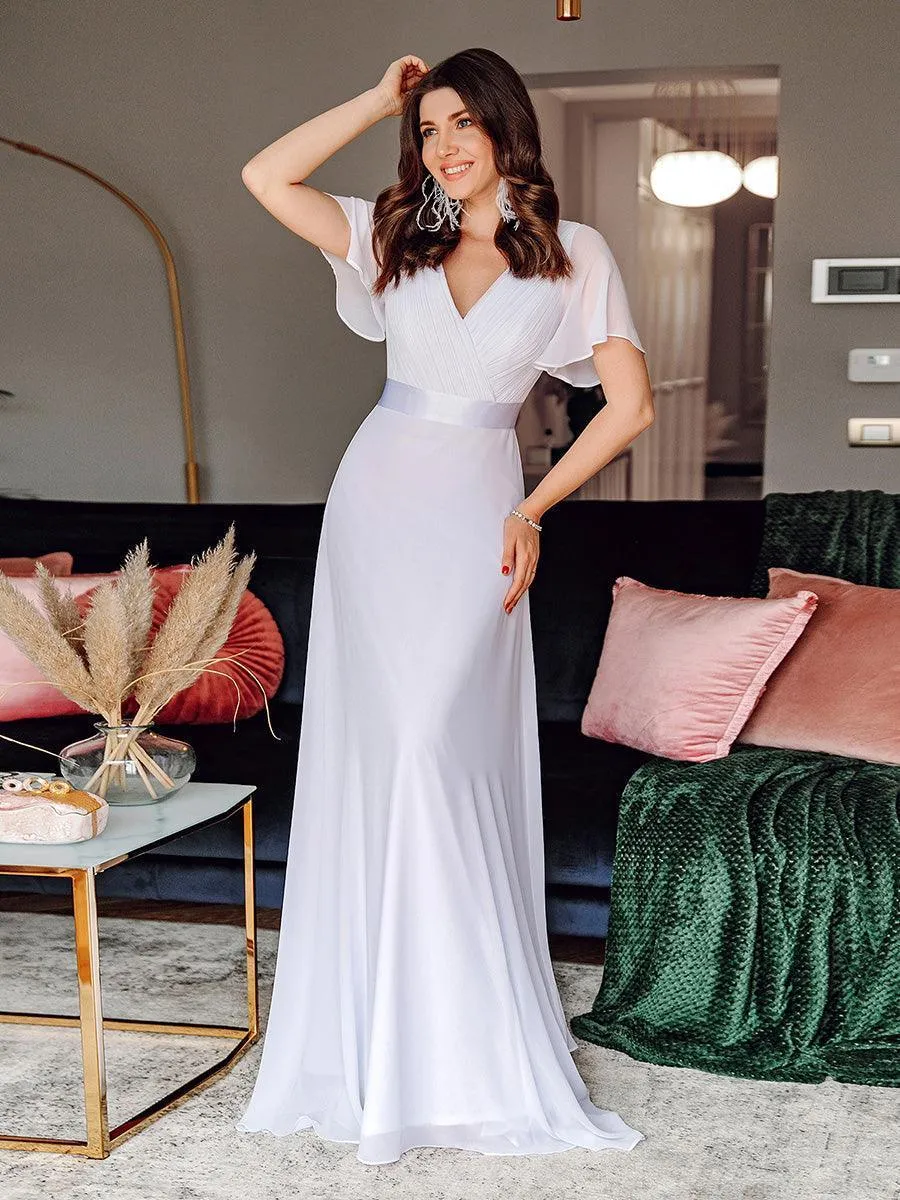 Robes de demoiselle d'honneur en mousseline taille haute élégantes et fluides