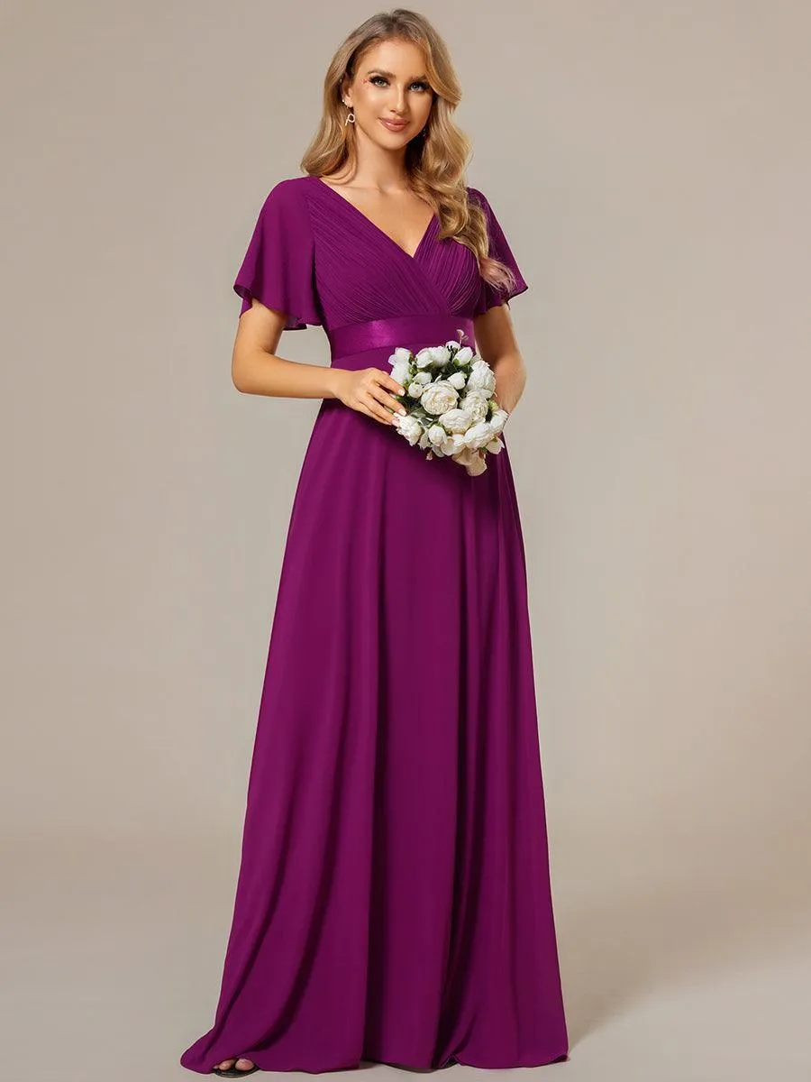 Robes de demoiselle d'honneur en mousseline taille haute élégantes et fluides