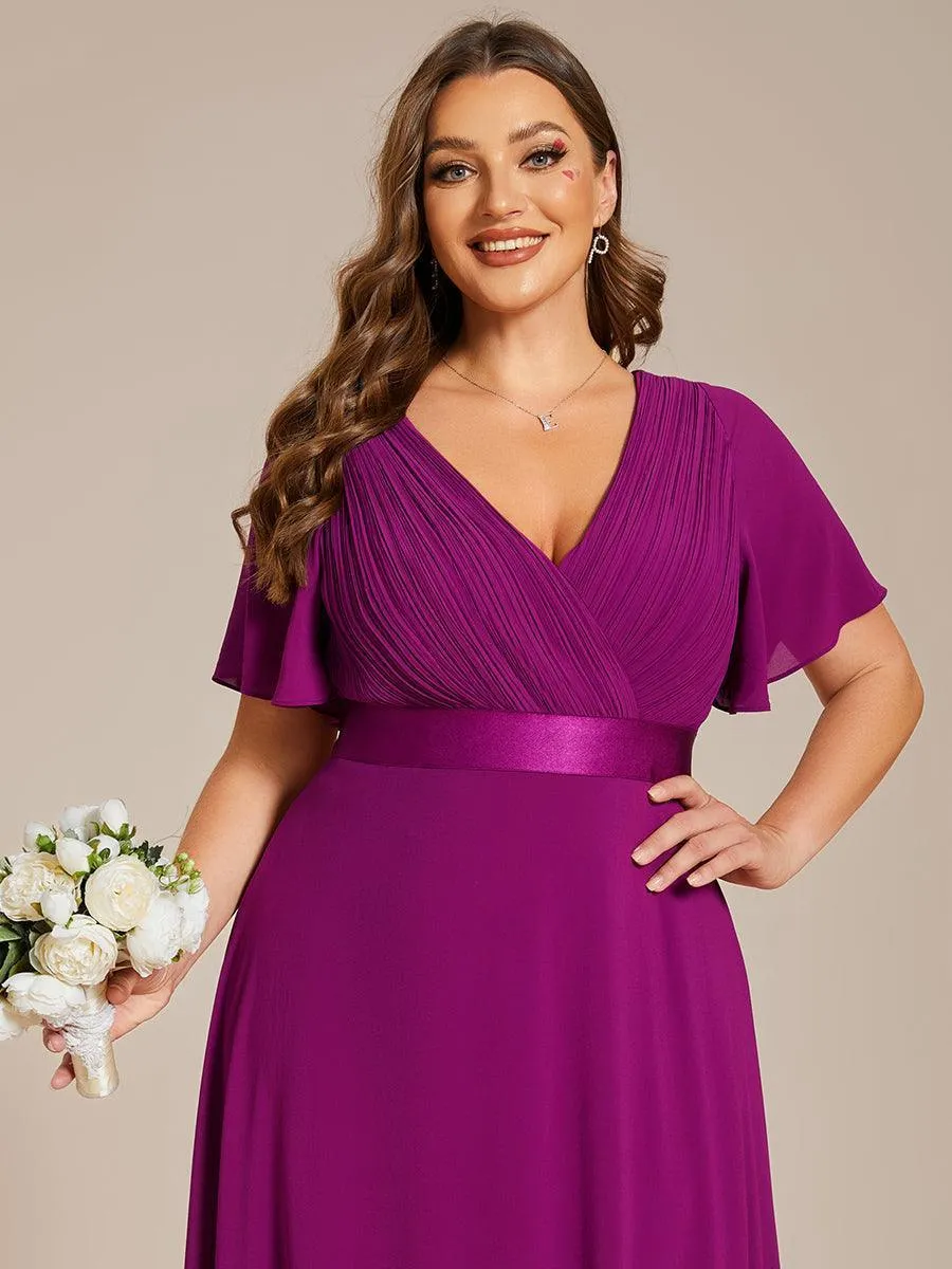 Robes de demoiselle d'honneur en mousseline taille haute élégantes et fluides