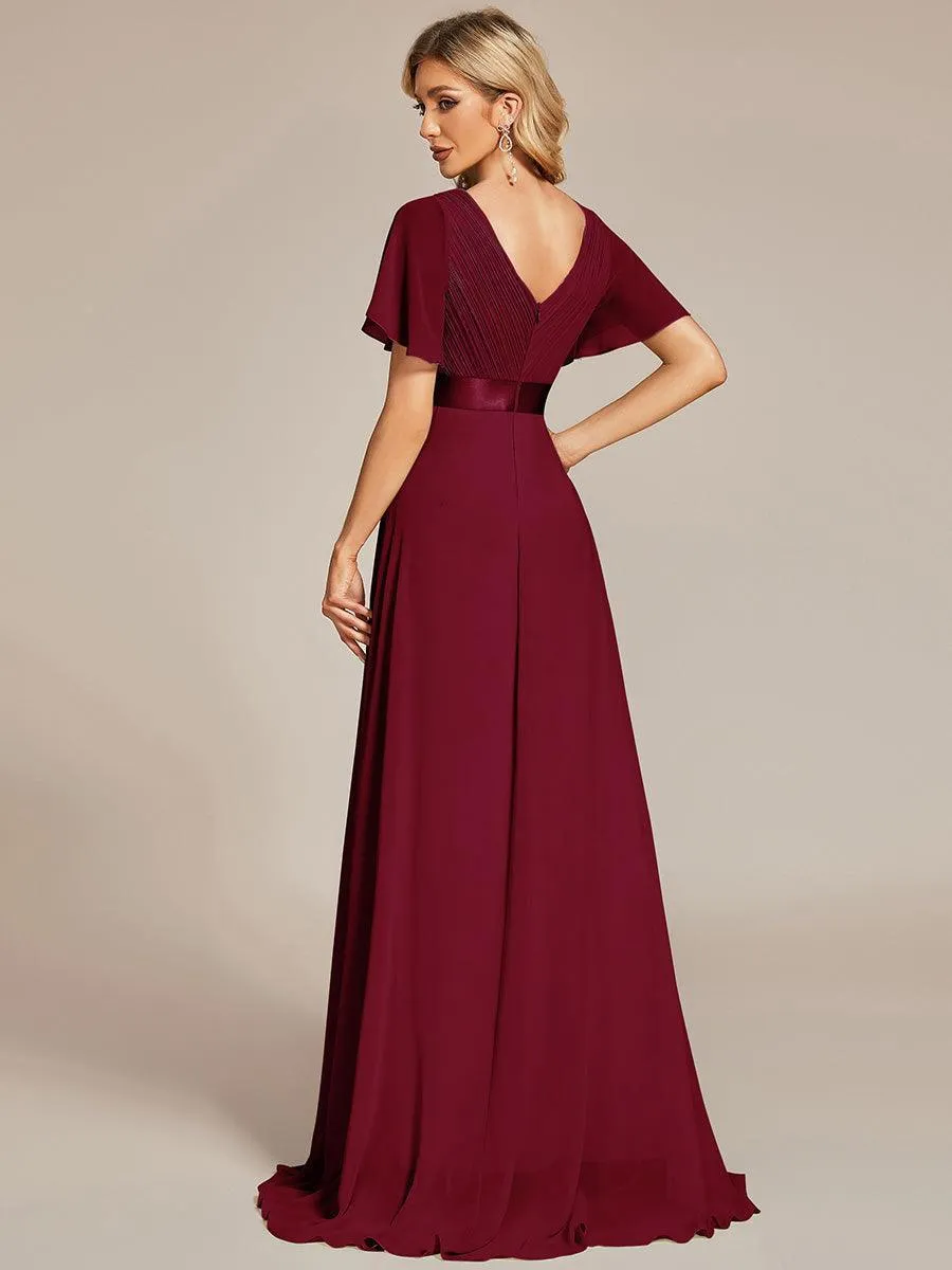 Robes de demoiselle d'honneur en mousseline taille haute élégantes et fluides