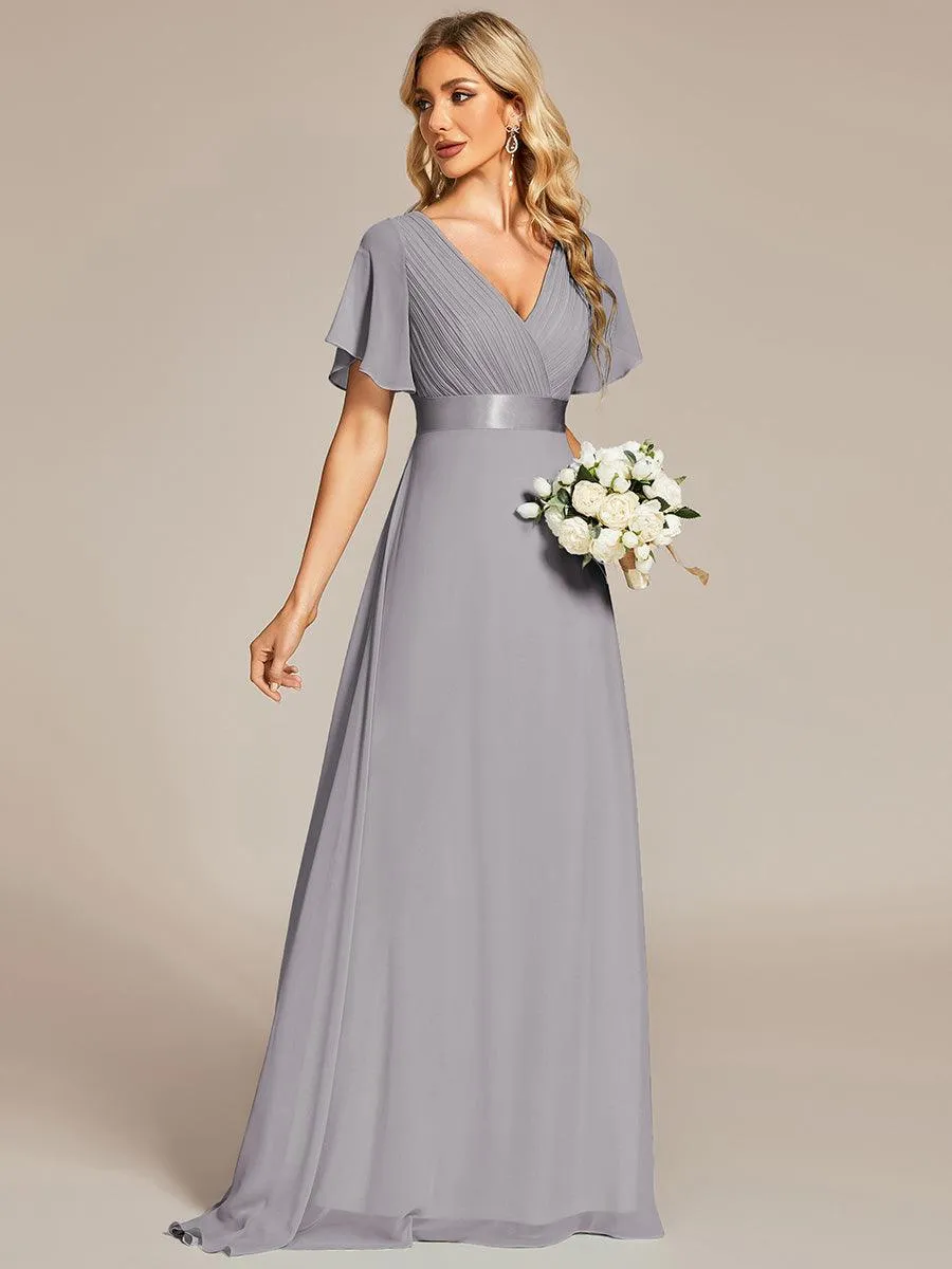 Robes de demoiselle d'honneur en mousseline taille haute élégantes et fluides