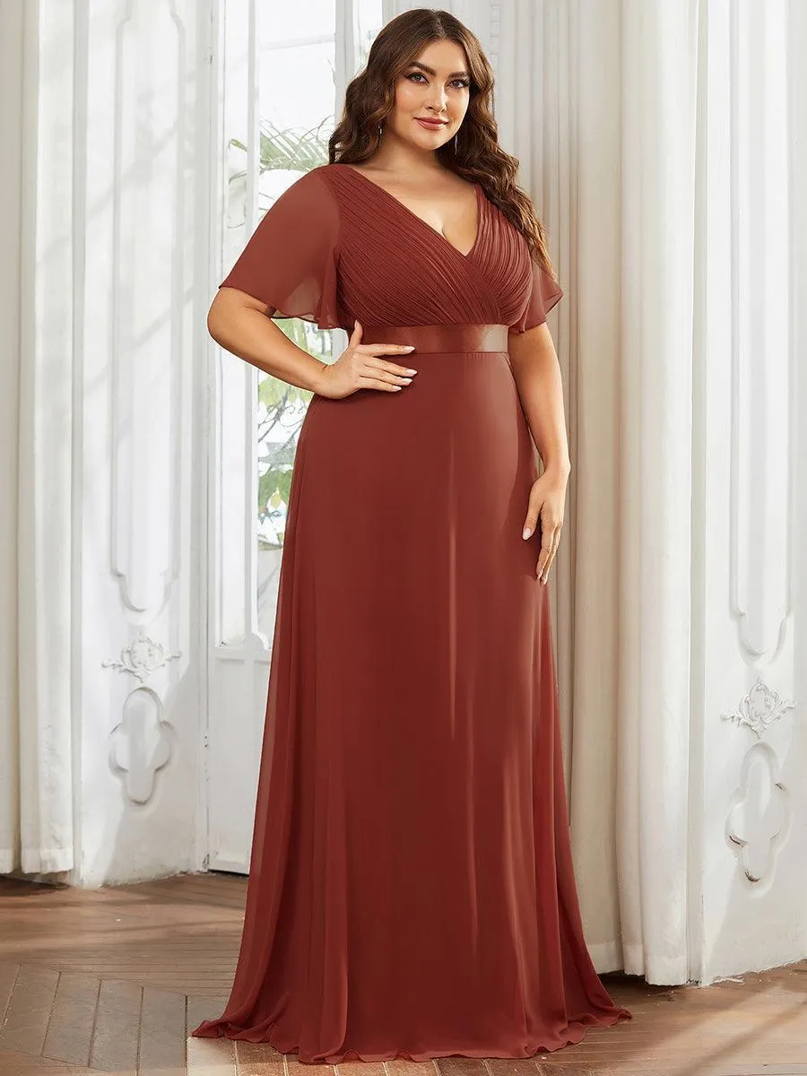 Robes de demoiselle d'honneur en mousseline taille haute élégantes et fluides
