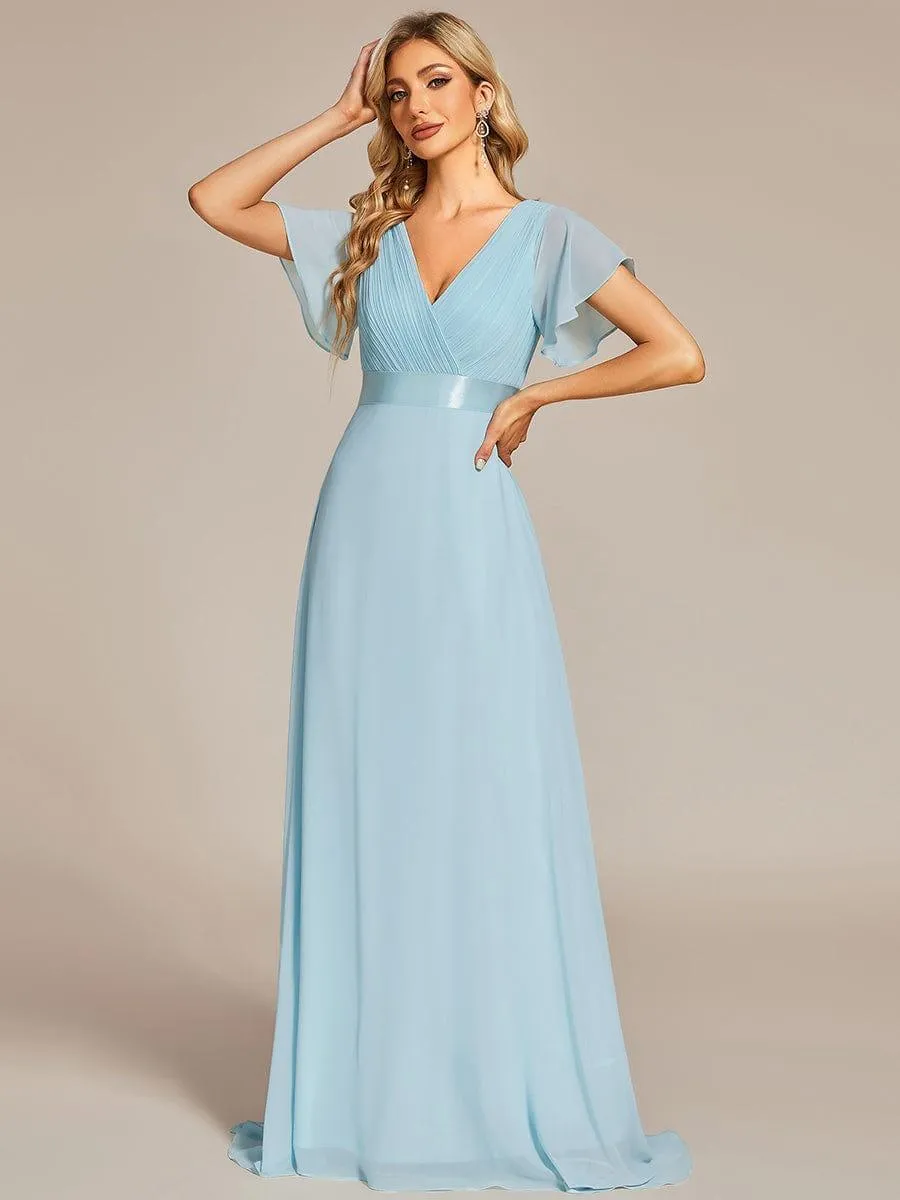 Robes de demoiselle d'honneur en mousseline taille haute élégantes et fluides