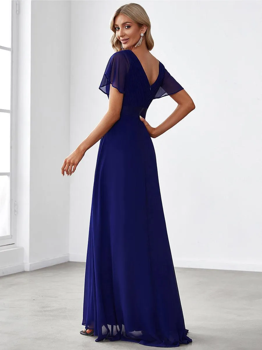 Robes de demoiselle d'honneur en mousseline taille haute élégantes et fluides