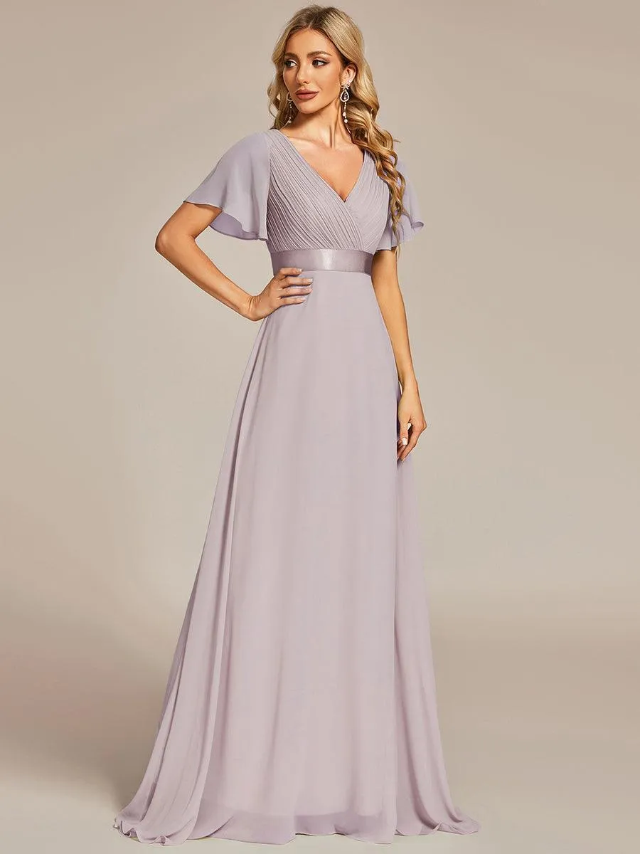 Robes de demoiselle d'honneur en mousseline taille haute élégantes et fluides