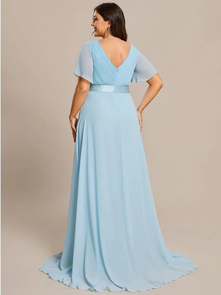 Robes de demoiselle d'honneur en mousseline taille haute élégantes et fluides