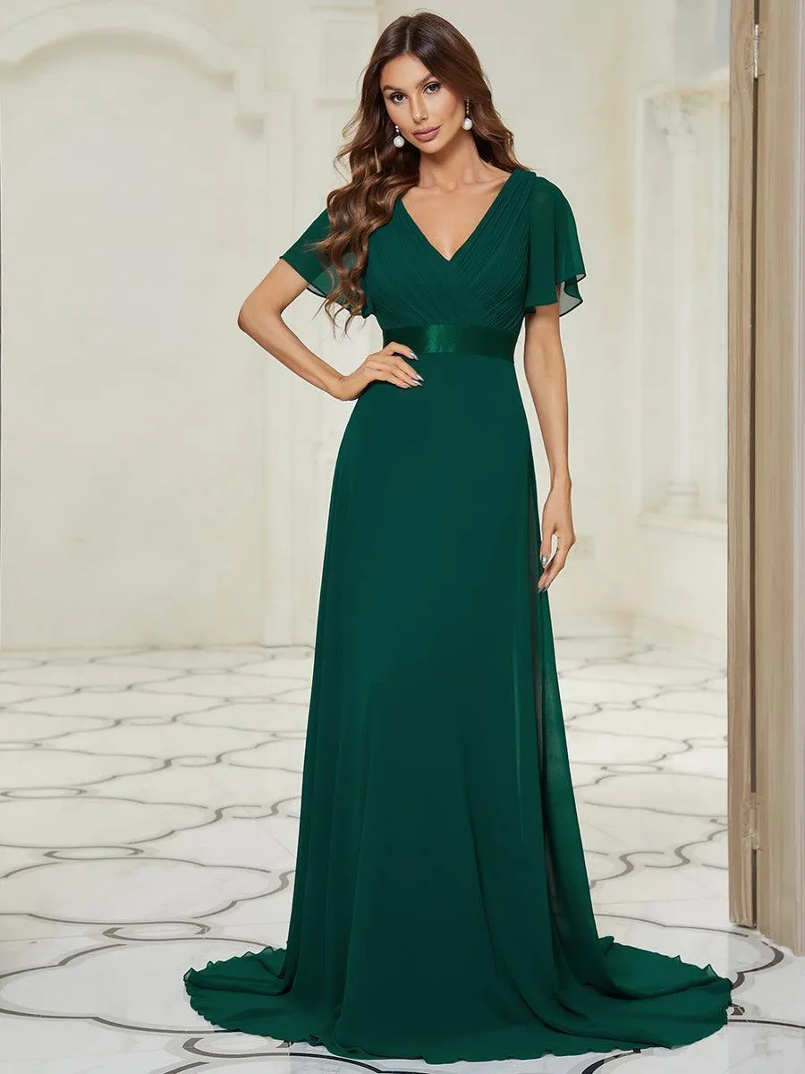 Robes de demoiselle d'honneur en mousseline taille haute élégantes et fluides
