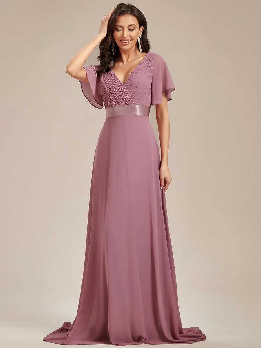 Robes de demoiselle d'honneur en mousseline taille haute élégantes et fluides