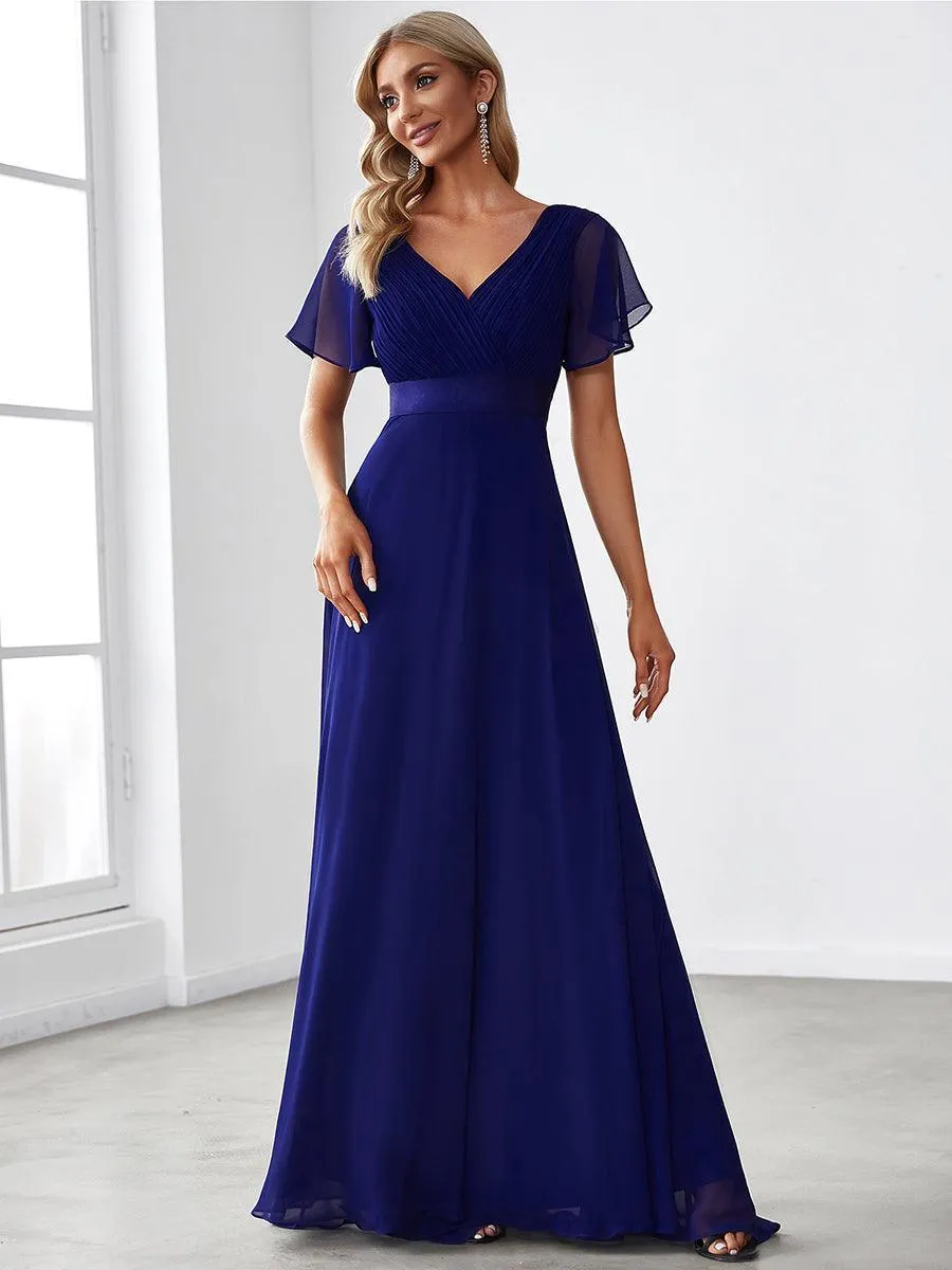 Robes de demoiselle d'honneur en mousseline taille haute élégantes et fluides