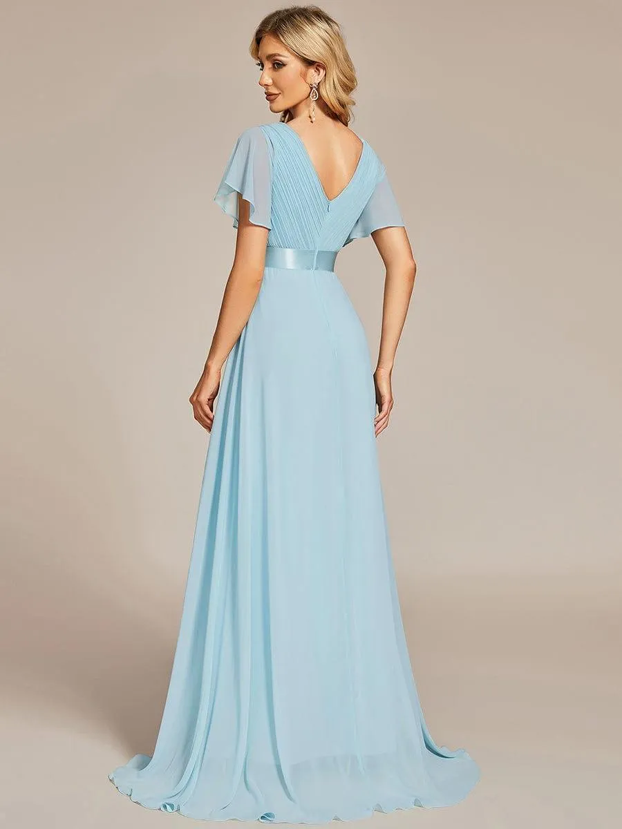 Robes de demoiselle d'honneur en mousseline taille haute élégantes et fluides