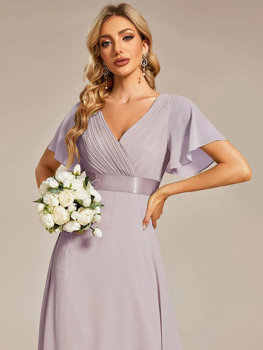 Robes de demoiselle d'honneur en mousseline taille haute élégantes et fluides