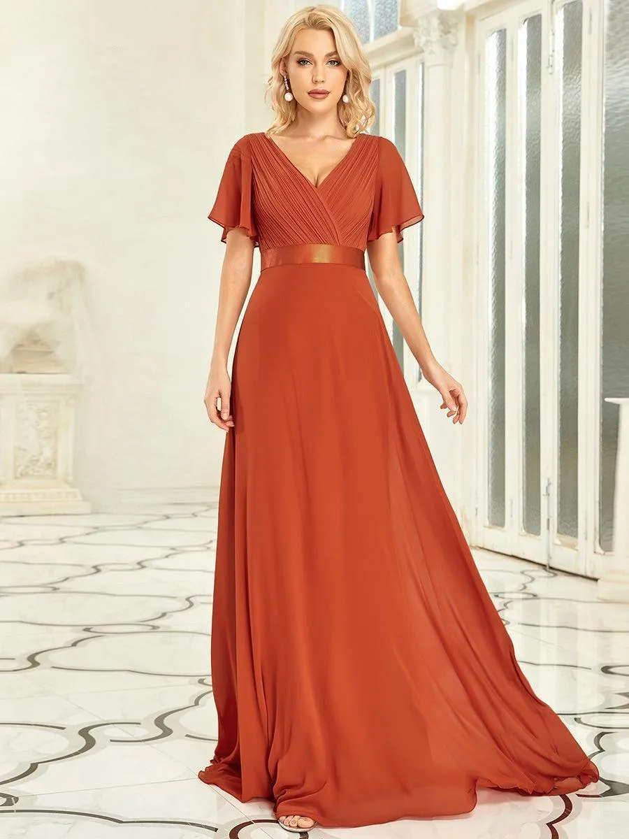 Robes de demoiselle d'honneur en mousseline taille haute élégantes et fluides