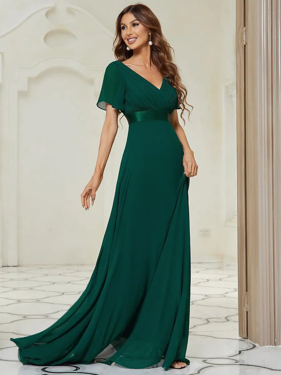 Robes de demoiselle d'honneur en mousseline taille haute élégantes et fluides
