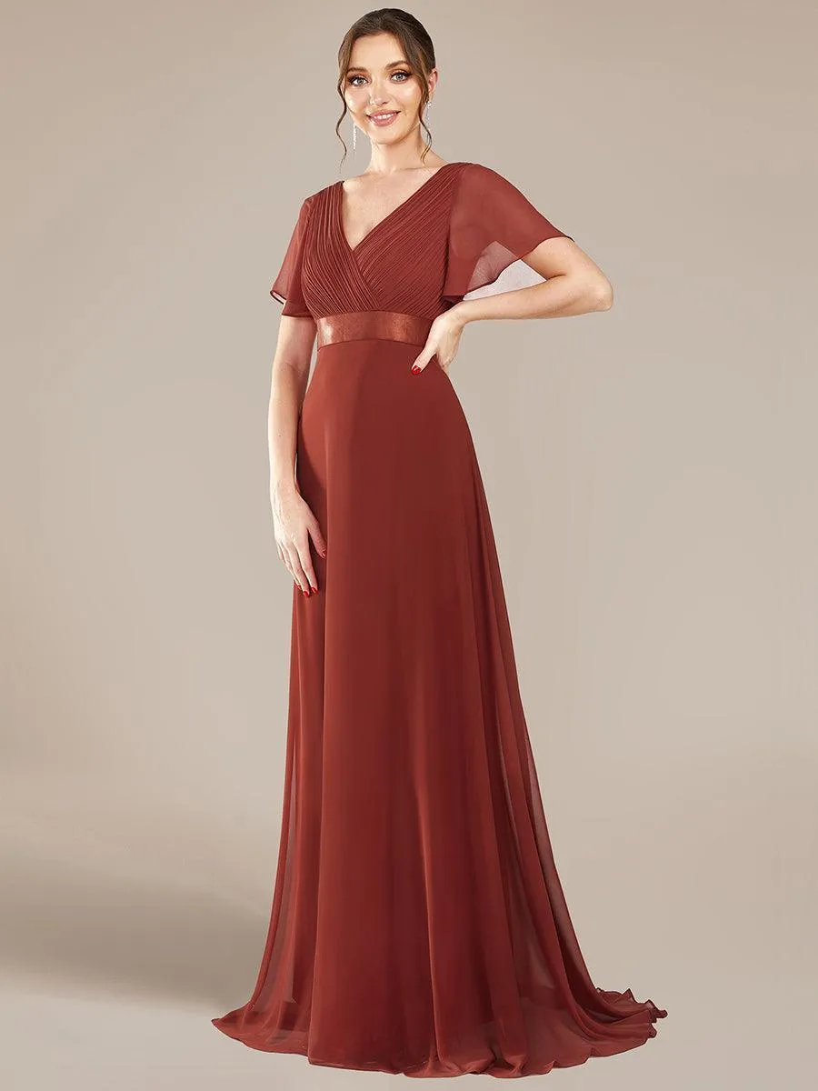 Robes de demoiselle d'honneur en mousseline taille haute élégantes et fluides