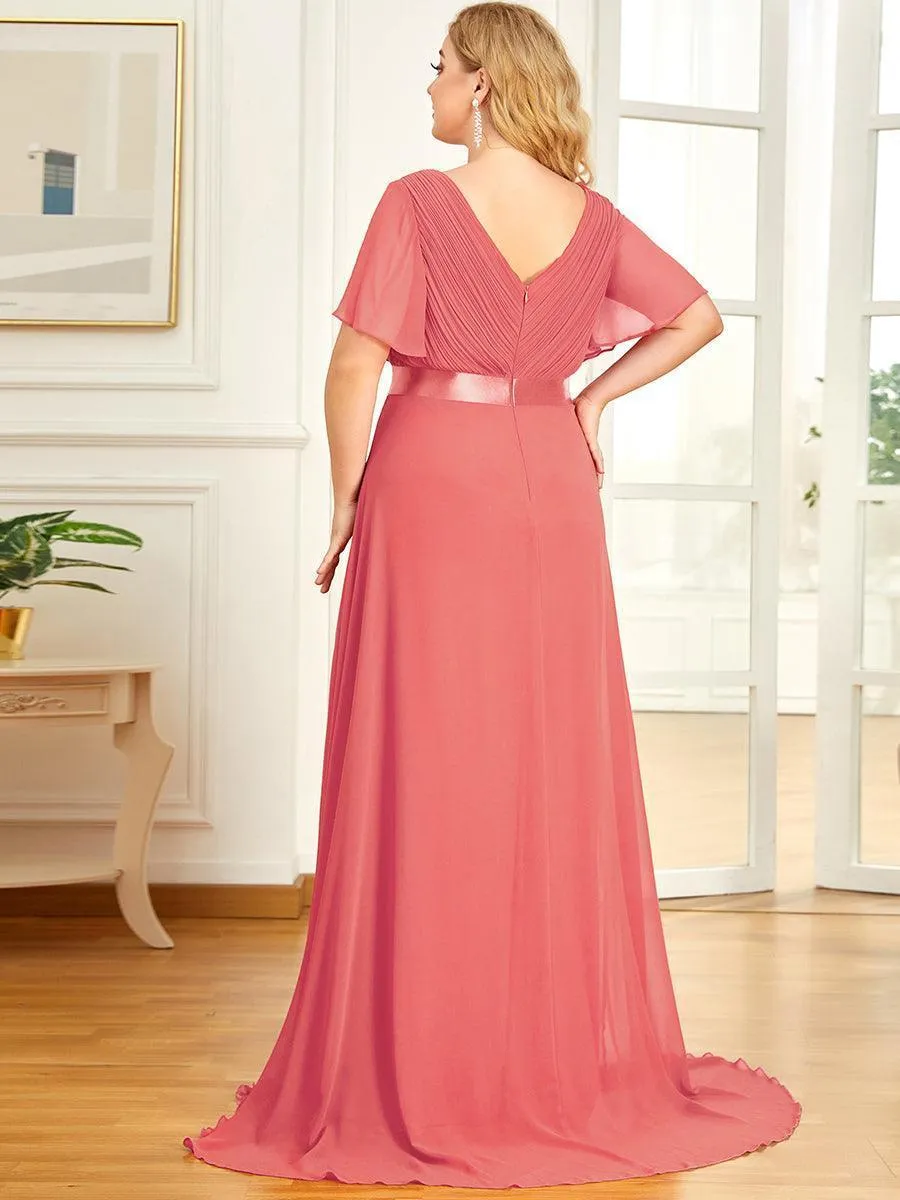 Robes de demoiselle d'honneur en mousseline taille haute élégantes et fluides