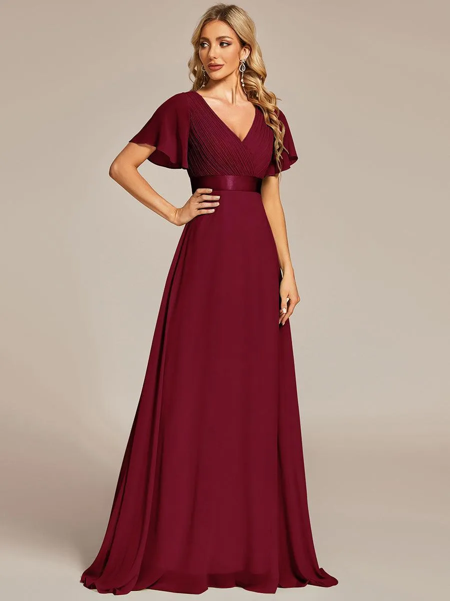 Robes de demoiselle d'honneur en mousseline taille haute élégantes et fluides
