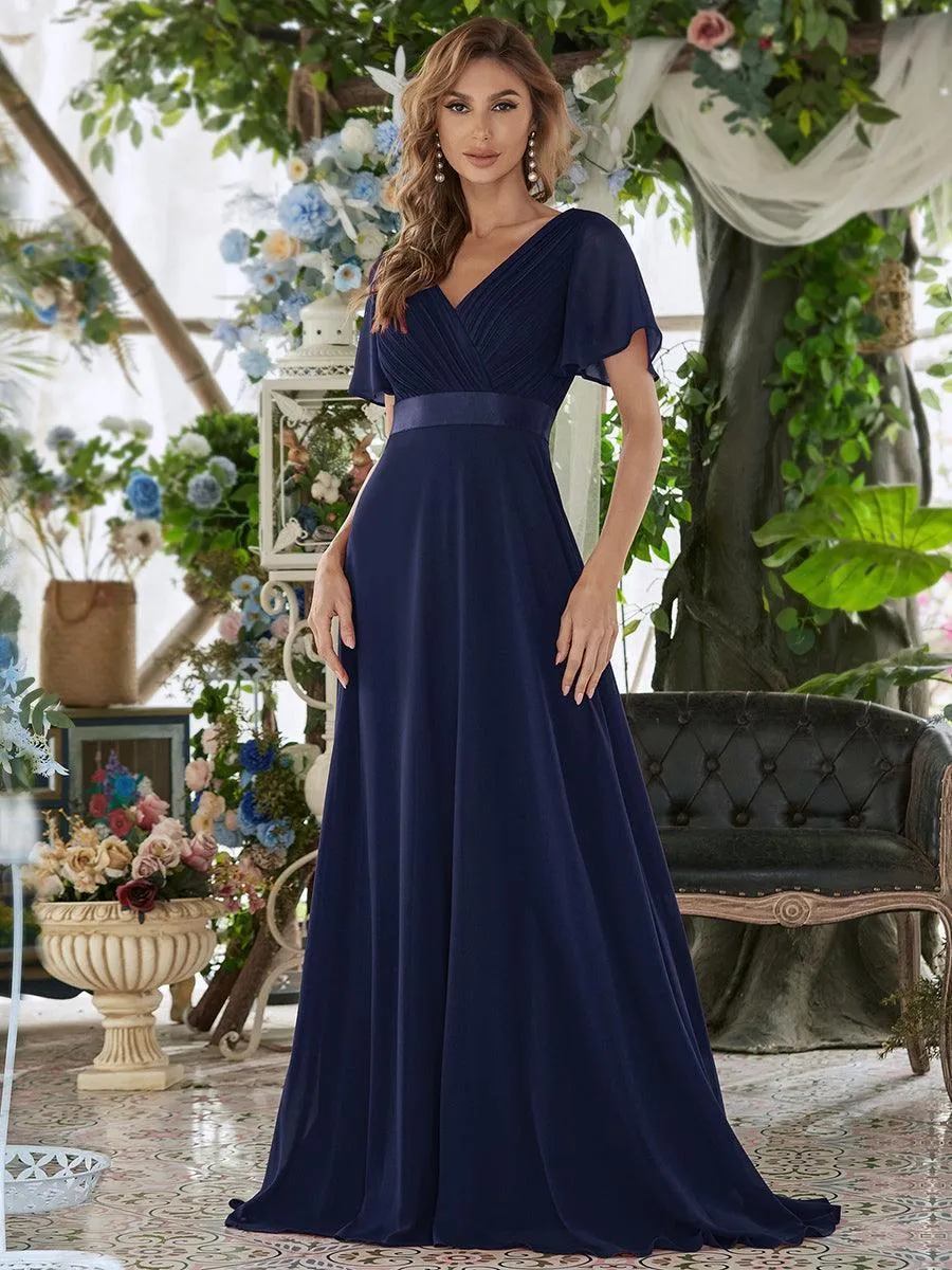 Robes de demoiselle d'honneur en mousseline taille haute élégantes et fluides
