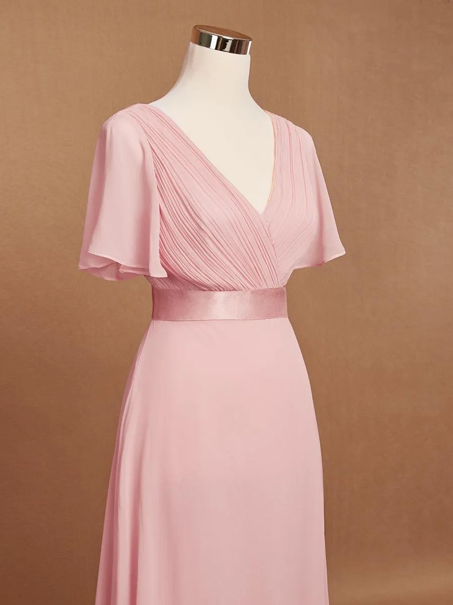 Robes de demoiselle d'honneur en mousseline taille haute élégantes et fluides
