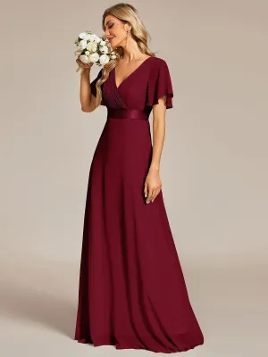 Robes de demoiselle d'honneur en mousseline taille haute élégantes et fluides