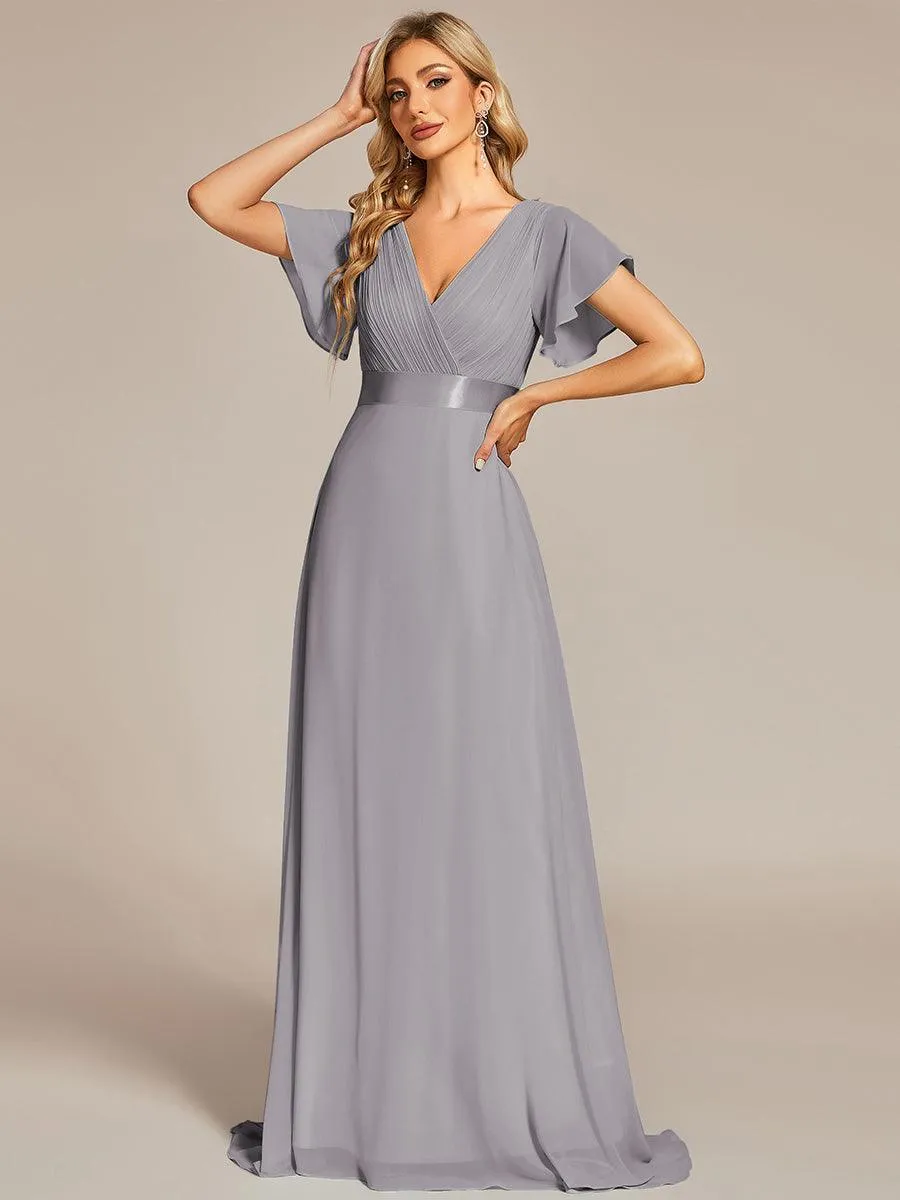Robes de demoiselle d'honneur en mousseline taille haute élégantes et fluides