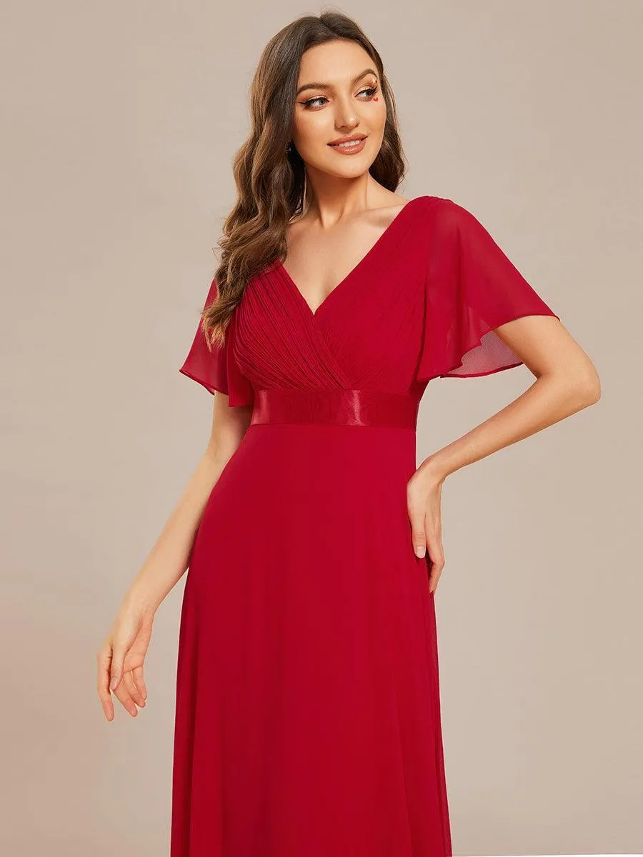 Robes de demoiselle d'honneur en mousseline taille haute élégantes et fluides