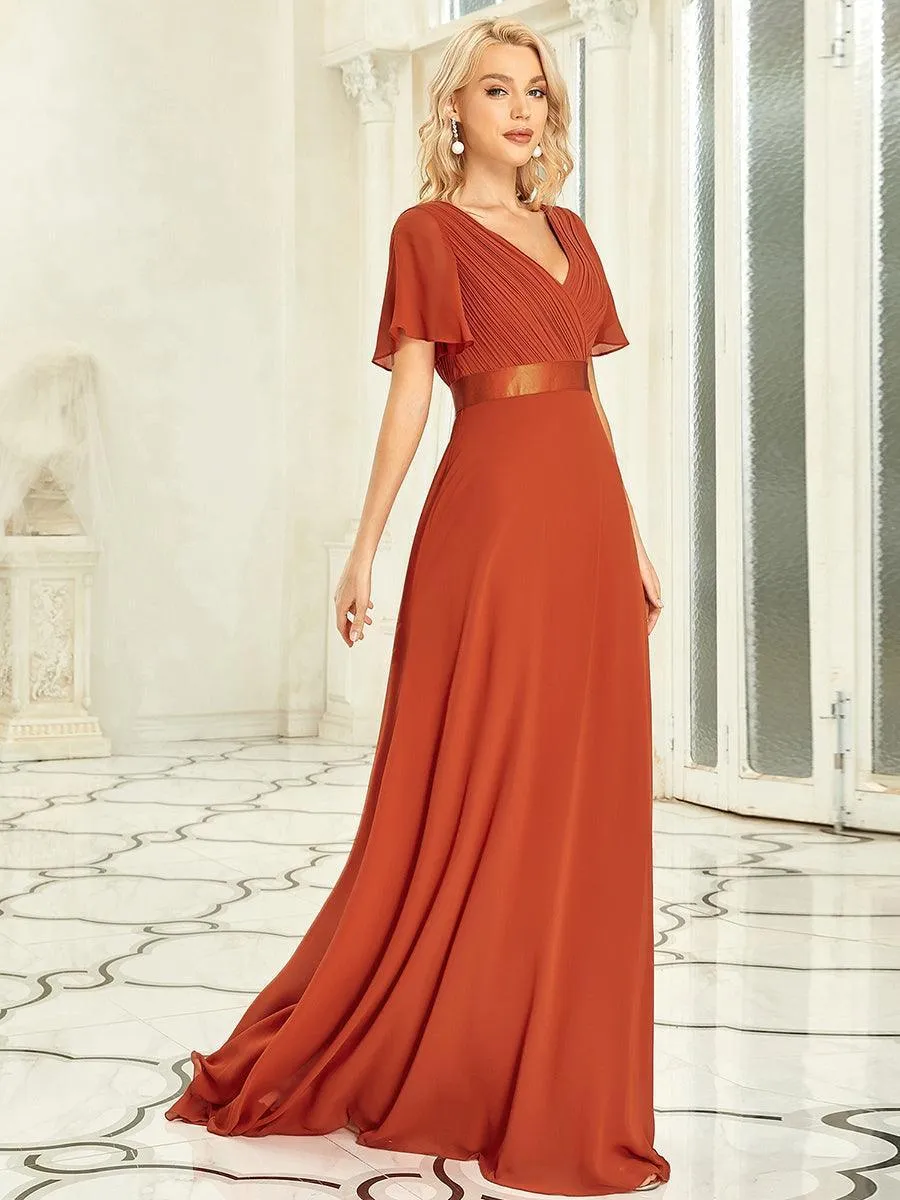 Robes de demoiselle d'honneur en mousseline taille haute élégantes et fluides