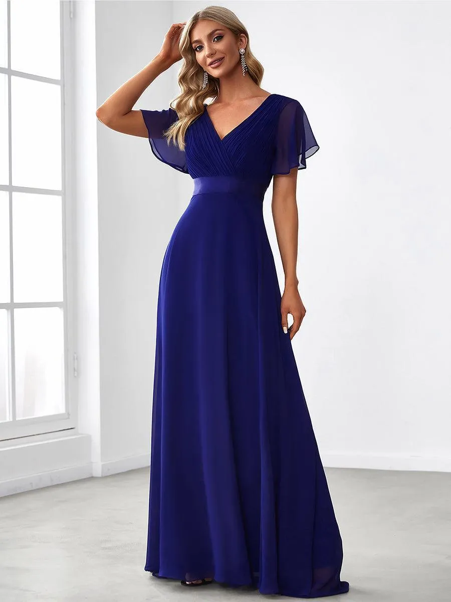Robes de demoiselle d'honneur en mousseline taille haute élégantes et fluides
