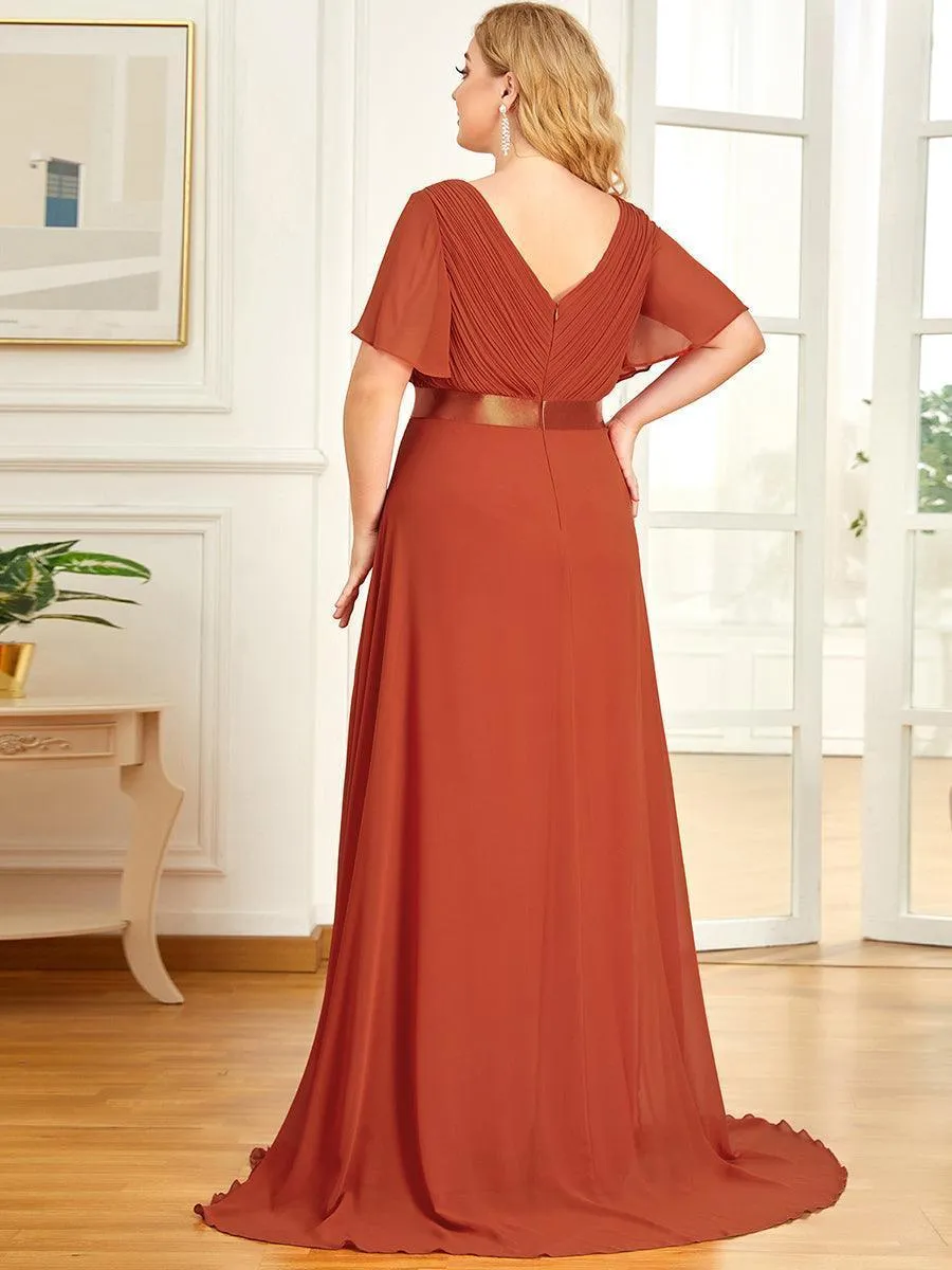 Robes de demoiselle d'honneur en mousseline taille haute élégantes et fluides
