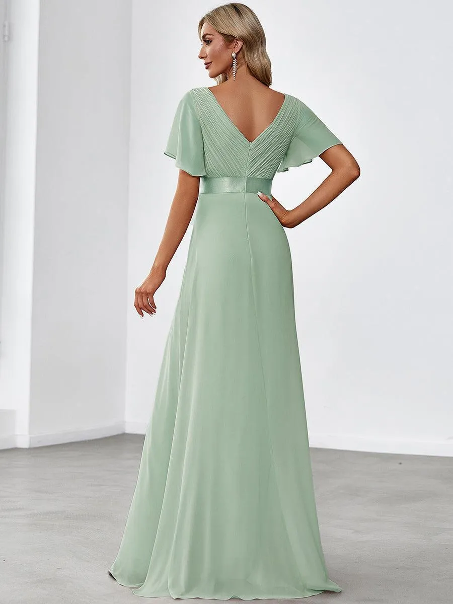 Robes de demoiselle d'honneur en mousseline taille haute élégantes et fluides