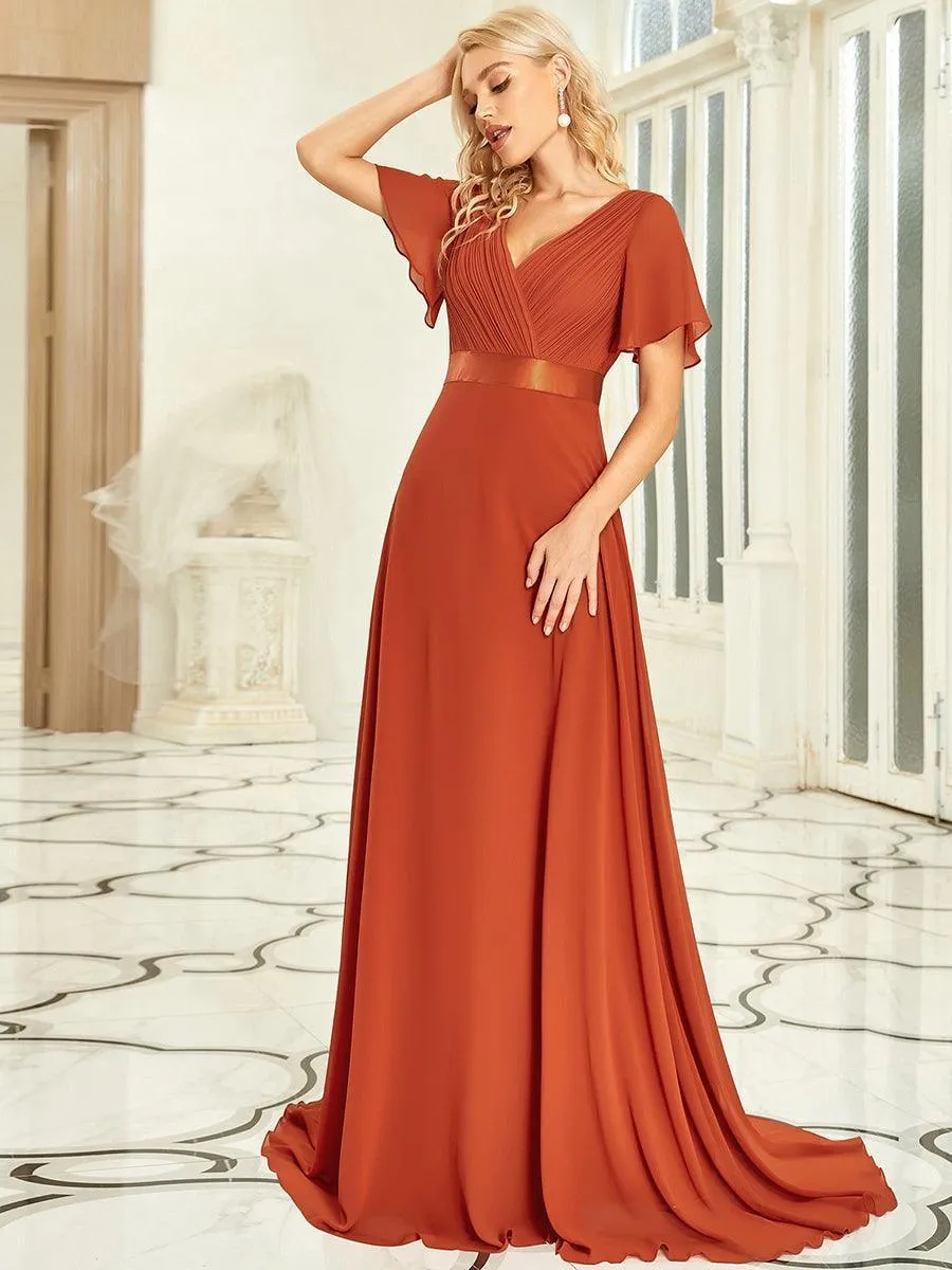 Robes de demoiselle d'honneur en mousseline taille haute élégantes et fluides