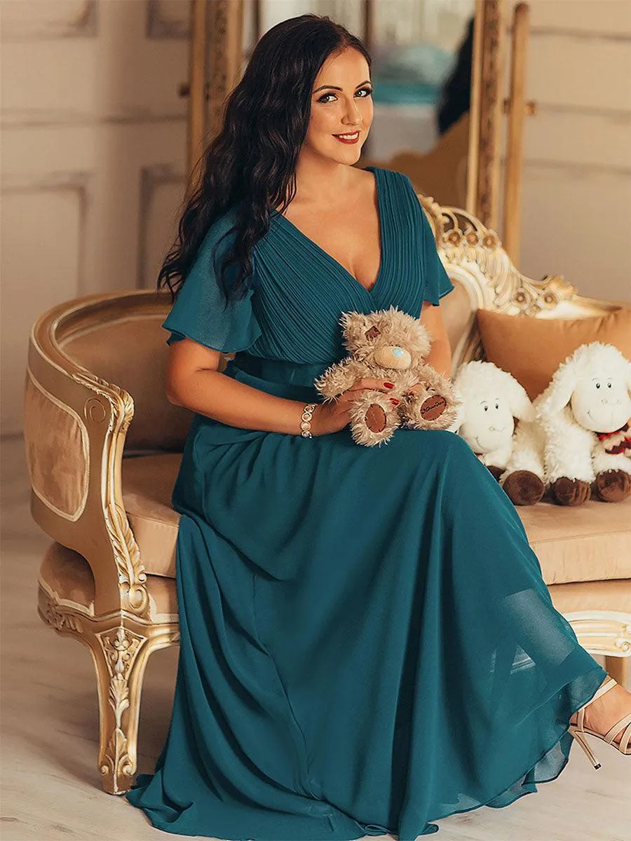 Robes de demoiselle d'honneur en mousseline taille haute élégantes et fluides