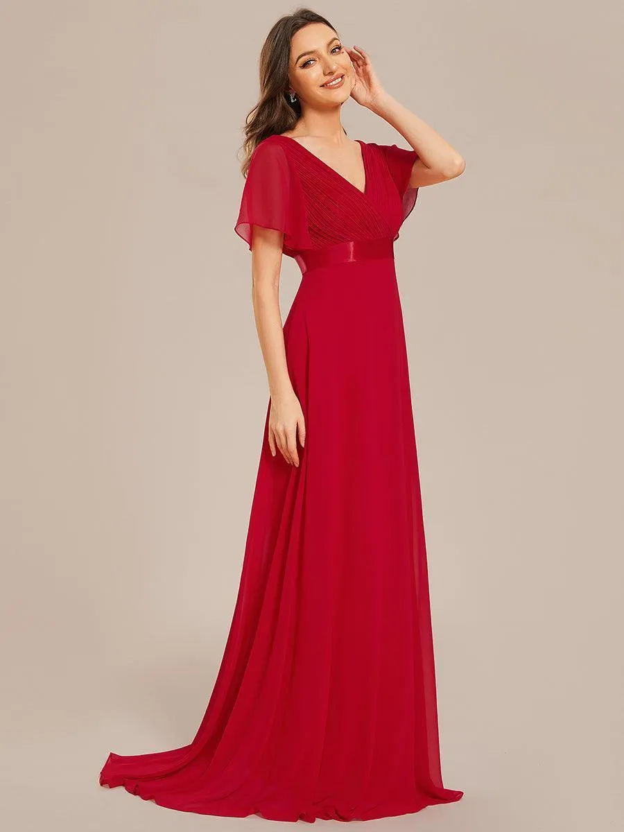Robes de demoiselle d'honneur en mousseline taille haute élégantes et fluides