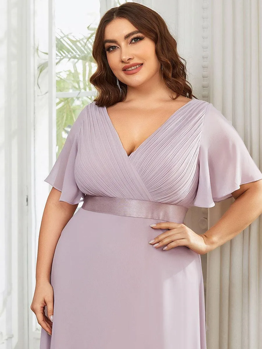 Robes de demoiselle d'honneur en mousseline taille haute élégantes et fluides