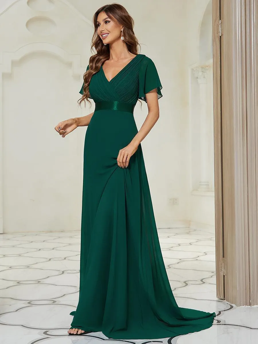 Robes de demoiselle d'honneur en mousseline taille haute élégantes et fluides