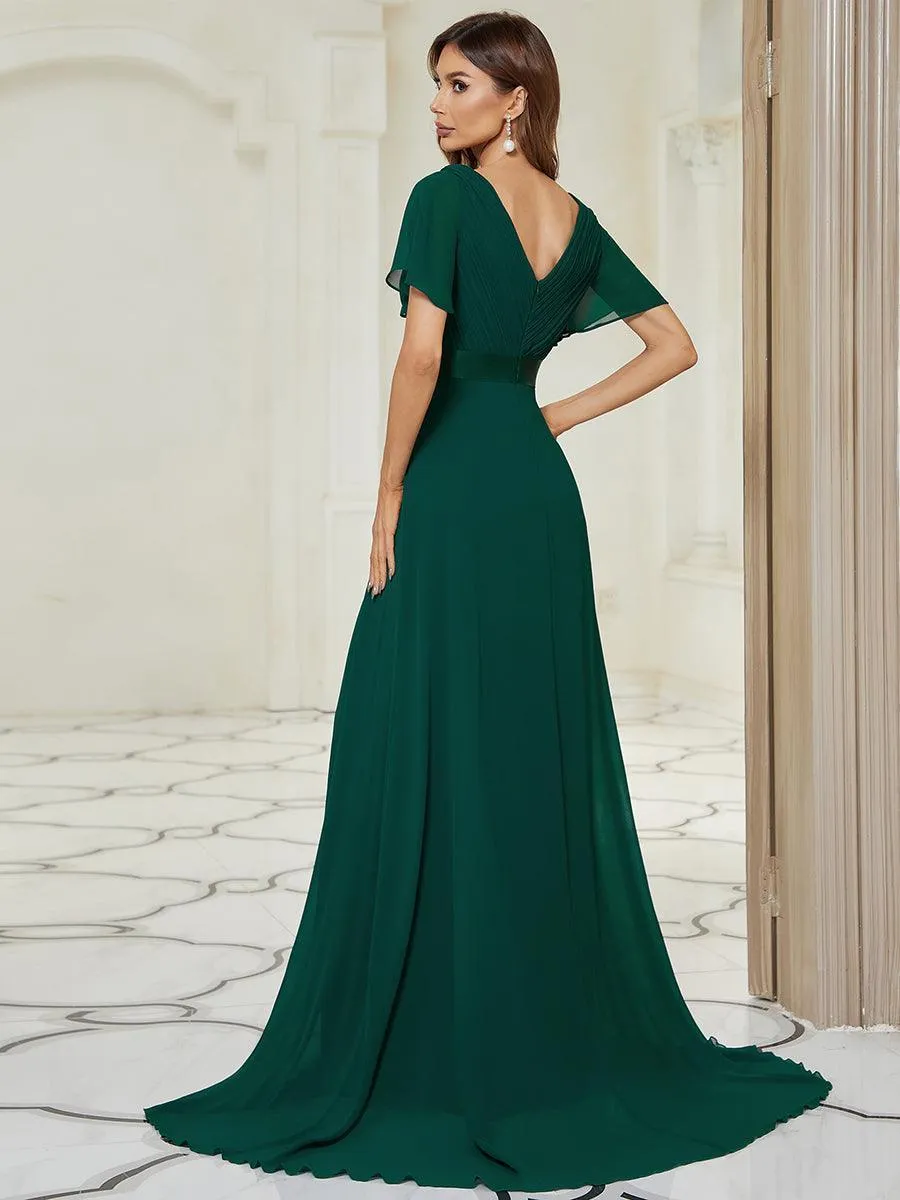 Robes de demoiselle d'honneur en mousseline taille haute élégantes et fluides