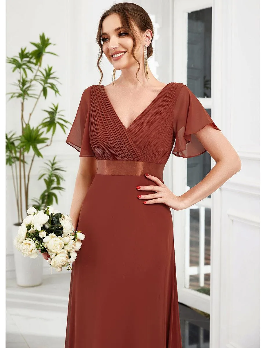 Robes de demoiselle d'honneur en mousseline taille haute élégantes et fluides