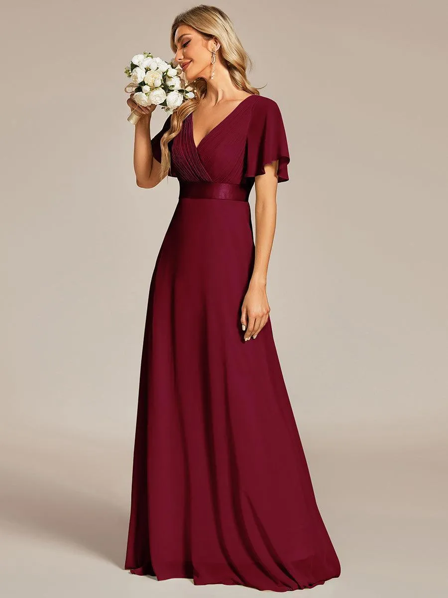 Robes de demoiselle d'honneur en mousseline taille haute élégantes et fluides