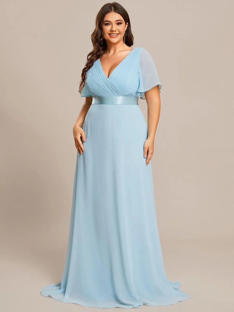 Robes de demoiselle d'honneur en mousseline taille haute élégantes et fluides
