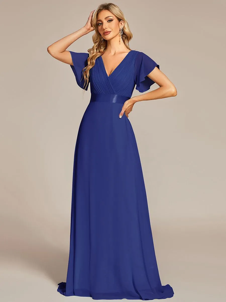 Robes de demoiselle d'honneur en mousseline taille haute élégantes et fluides