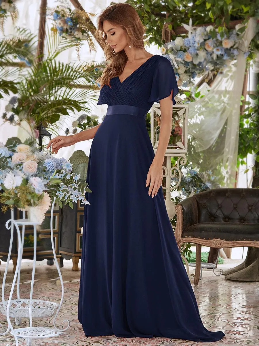 Robes de demoiselle d'honneur en mousseline taille haute élégantes et fluides