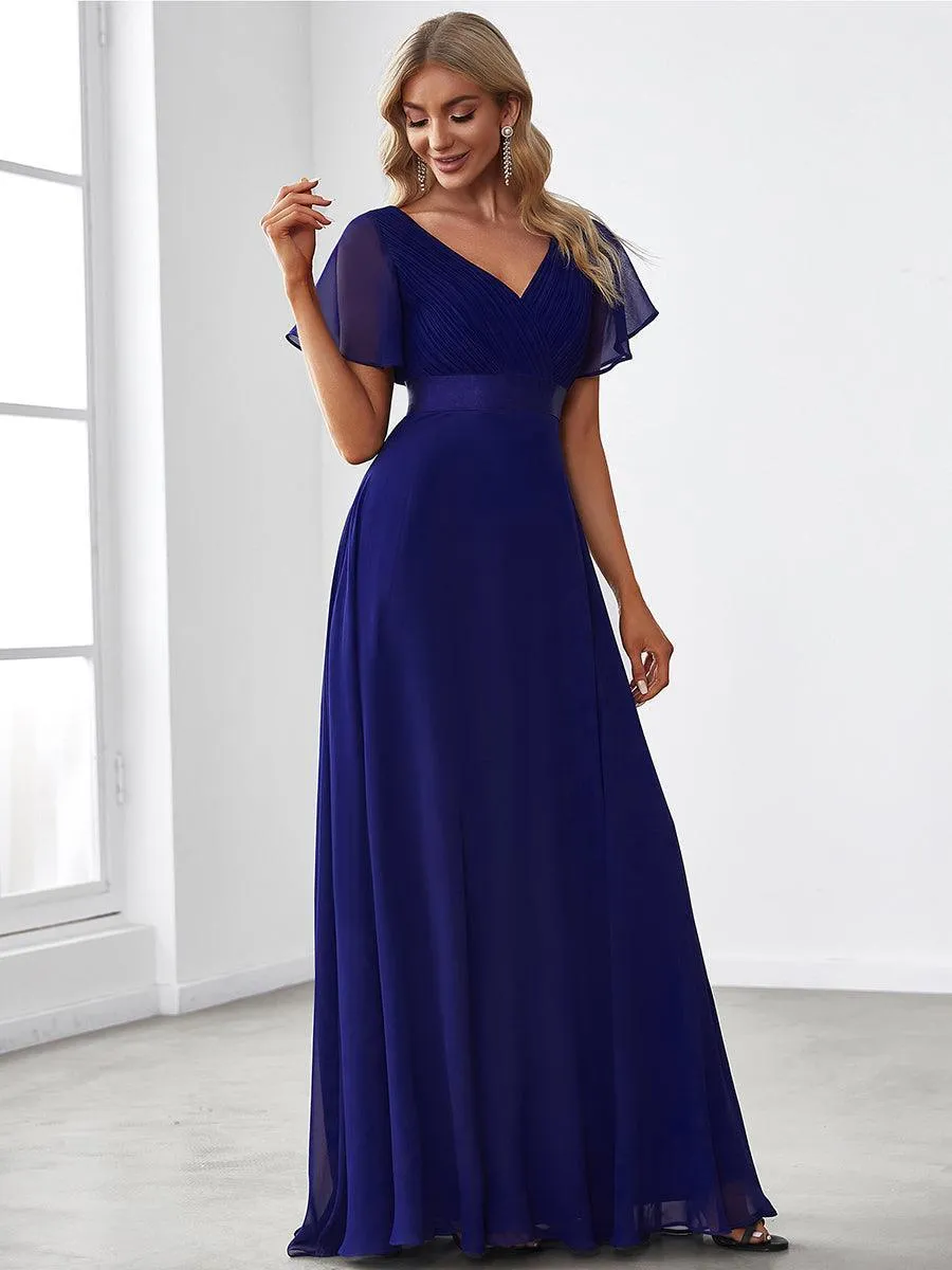 Robes de demoiselle d'honneur en mousseline taille haute élégantes et fluides