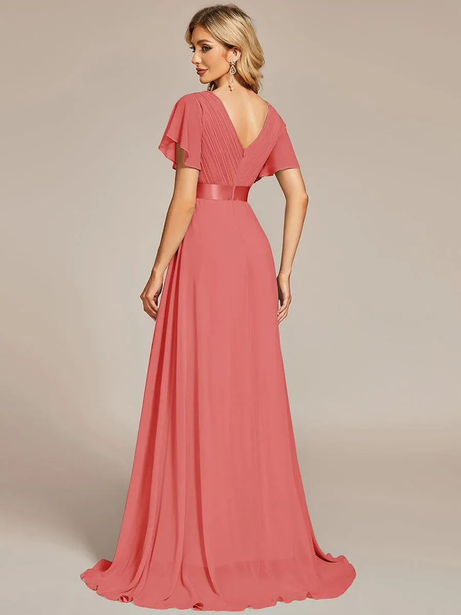 Robes de demoiselle d'honneur en mousseline taille haute élégantes et fluides