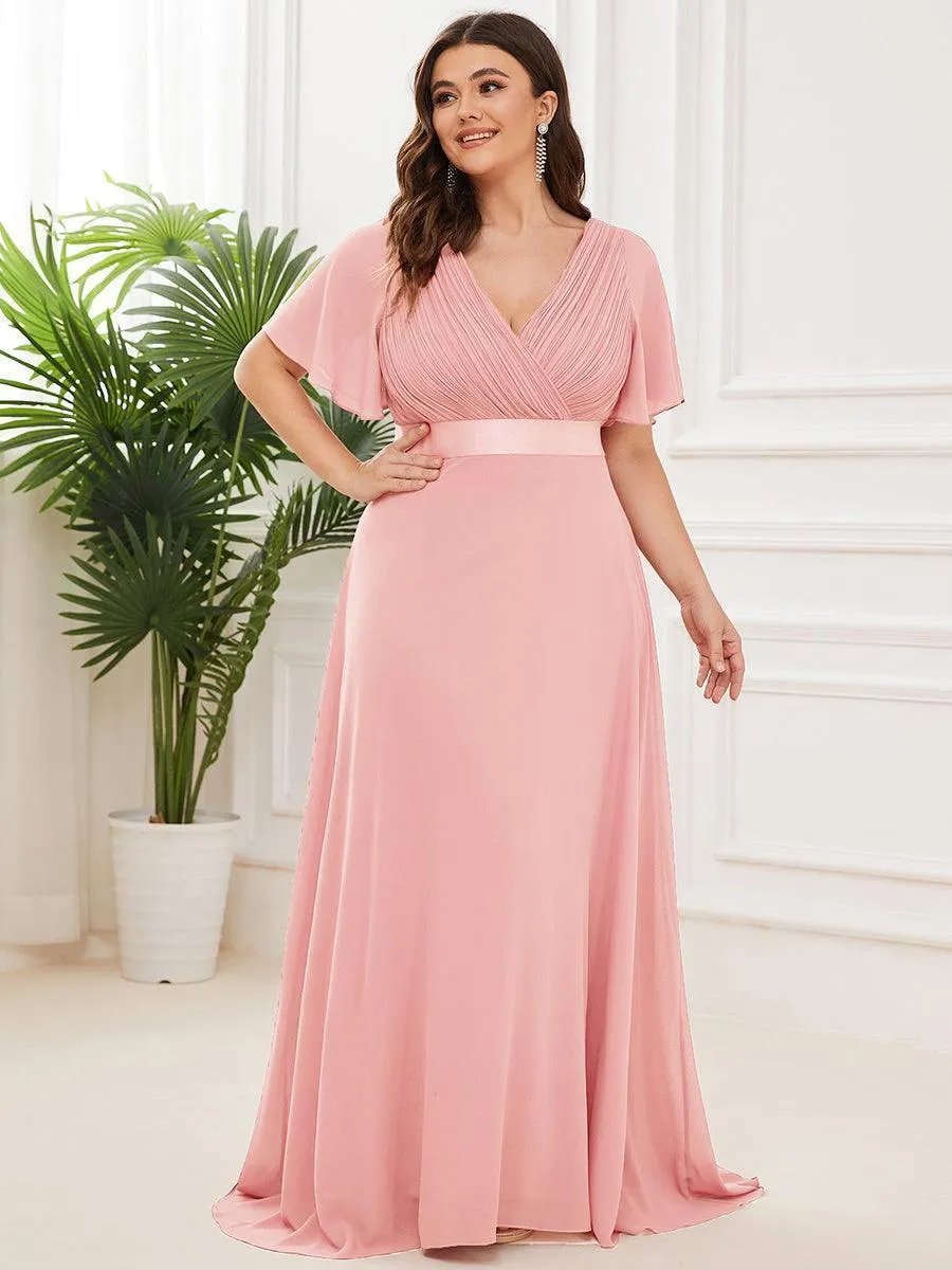 Robes de demoiselle d'honneur en mousseline taille haute élégantes et fluides